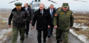 Vadimir Putin Walking in the Snow